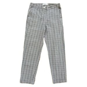 Mango Grey Plaid Pants, Cropped, Cuffed, Women’s Medium (Size 8)